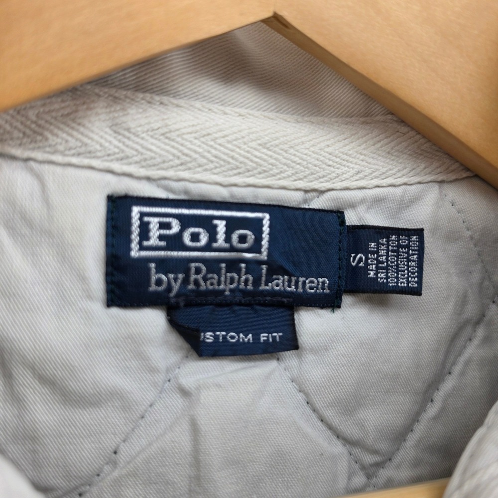 Polo Ralph Lauren Mens Green Quilted Rugby Shirt Custom Fit Small Elbow Patches - Picture 3 of 9